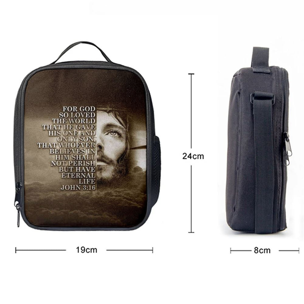 Scripture For God So Loved The World John 316 Lunch Bags, Bible Verse Lunch Bag For Men And Women