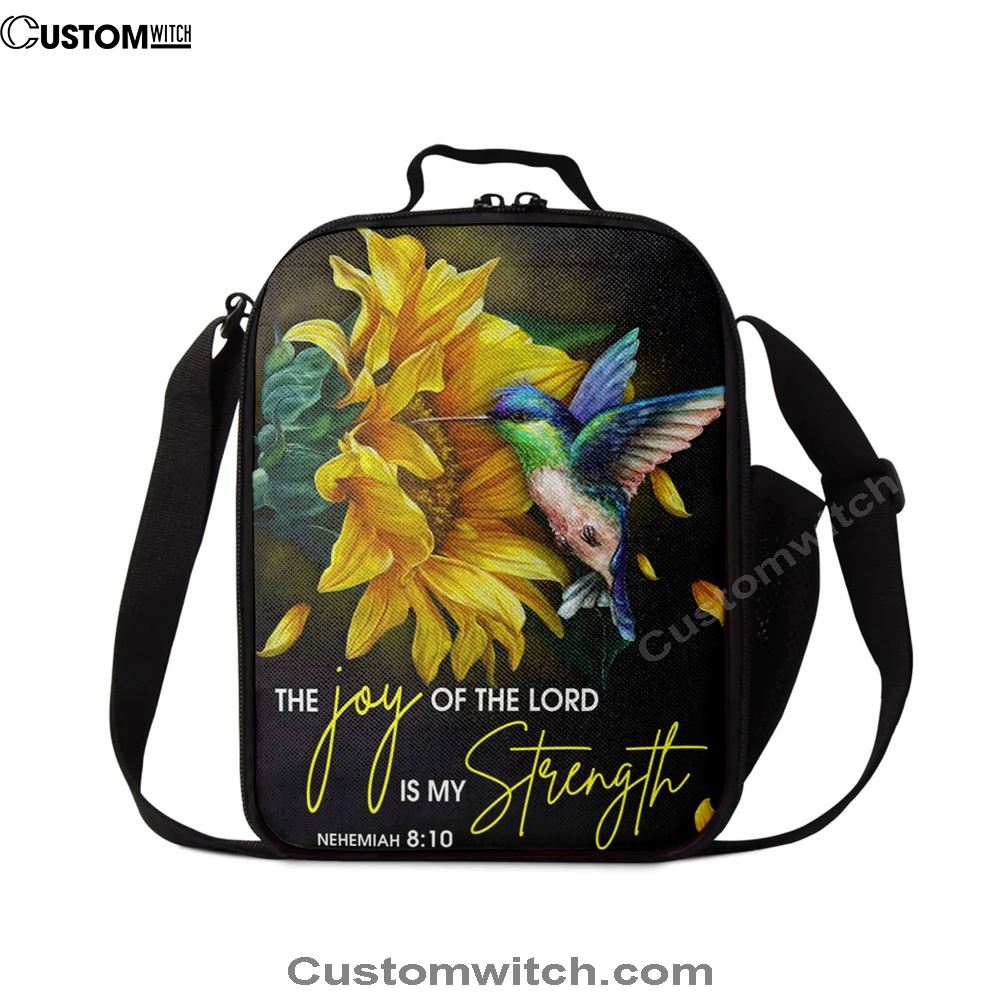 Scripture Nehemiah 810 Hummingbird Sunflower Lunch Bags, Bible Verse Lunch Bag For Men And Women