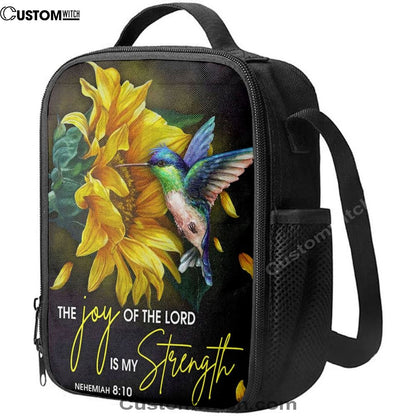 Scripture Nehemiah 810 Hummingbird Sunflower Lunch Bags, Bible Verse Lunch Bag For Men And Women