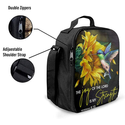 Scripture Nehemiah 810 Hummingbird Sunflower Lunch Bags, Bible Verse Lunch Bag For Men And Women