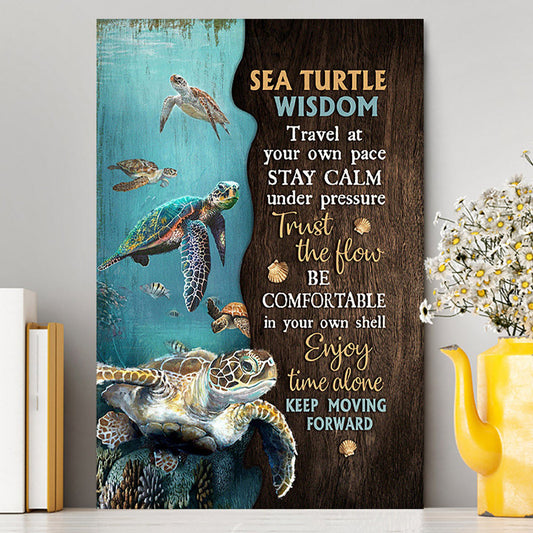 Sea Turtle Keep Moving Forward Canvas Print - Inspirational Canvas Art - Christian Wall Art Home Decor