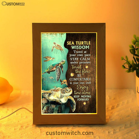 Sea Turtle Keep Moving Forward Frame Lamp Print - Inspirational Frame Lamp Art - Christian Art Home Decor