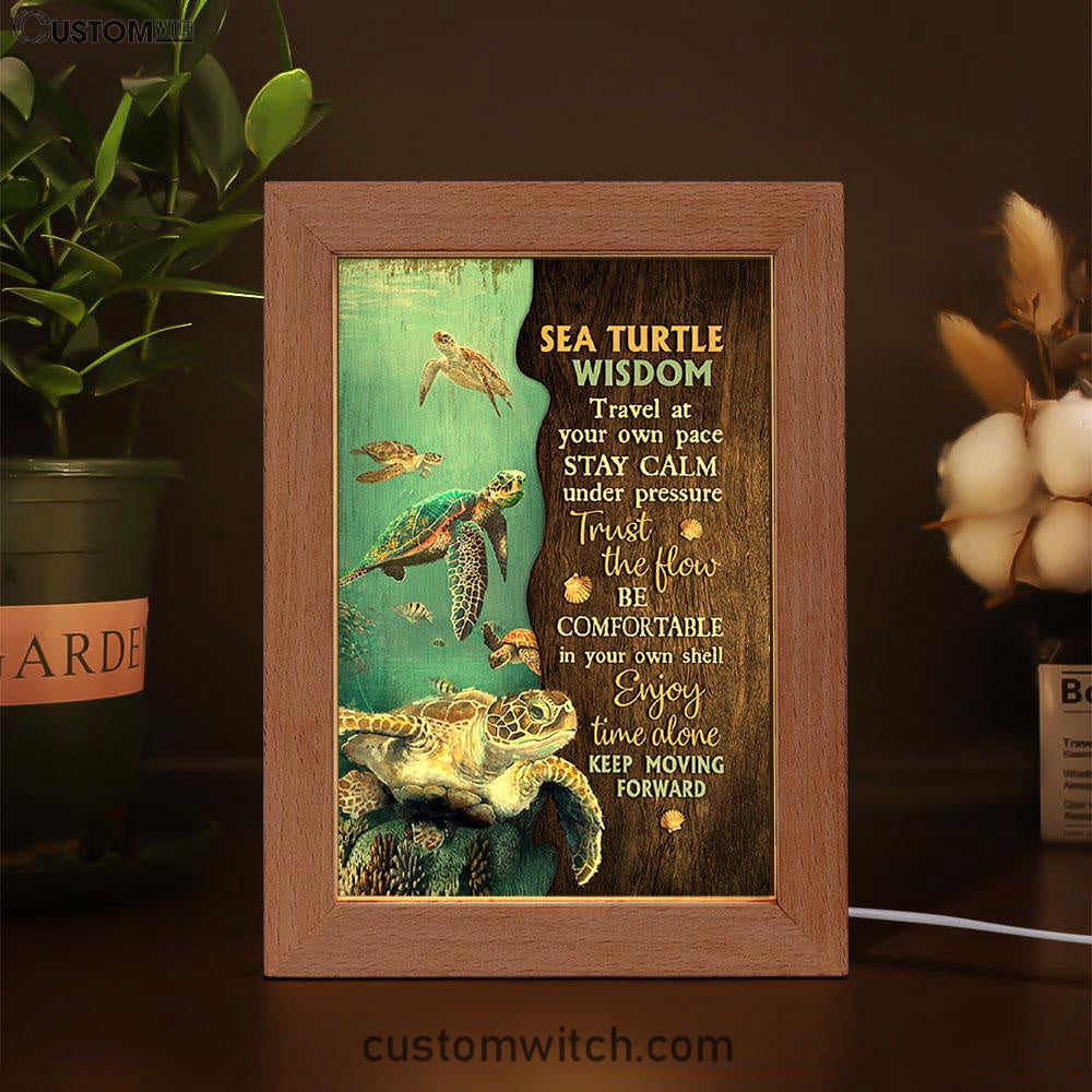 Sea Turtle Keep Moving Forward Frame Lamp Print - Inspirational Frame Lamp Art - Christian Art Home Decor