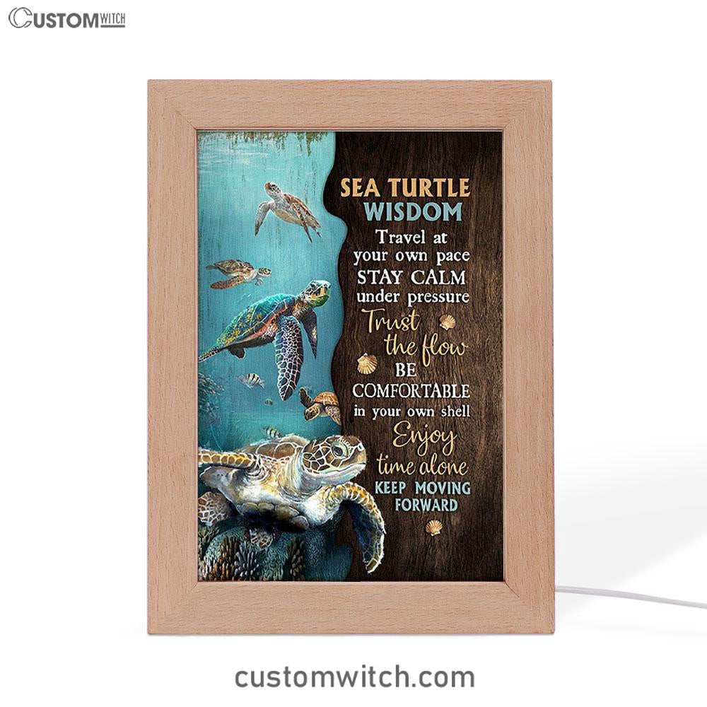 Sea Turtle Keep Moving Forward Frame Lamp Print - Inspirational Frame Lamp Art - Christian Art Home Decor