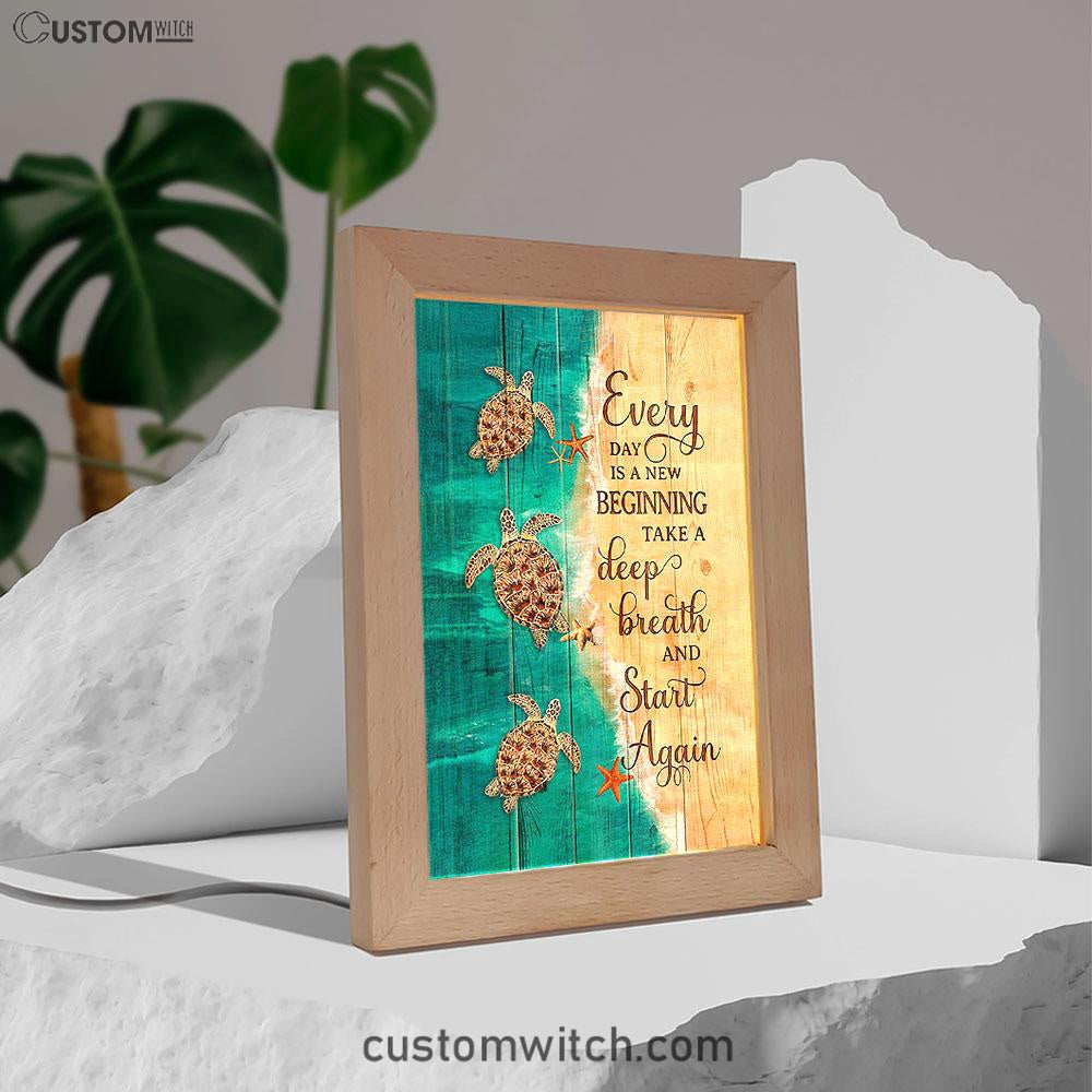 Sea Turtle Little Starfish To The Ocean I Go Frame Lamp Art - Christian Decor - Gift For Turle Lover