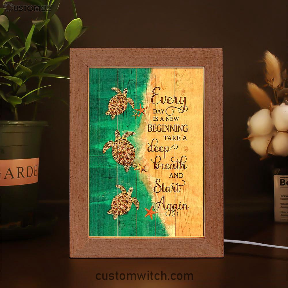 Sea Turtle Little Starfish To The Ocean I Go Frame Lamp Art - Christian Decor - Gift For Turle Lover