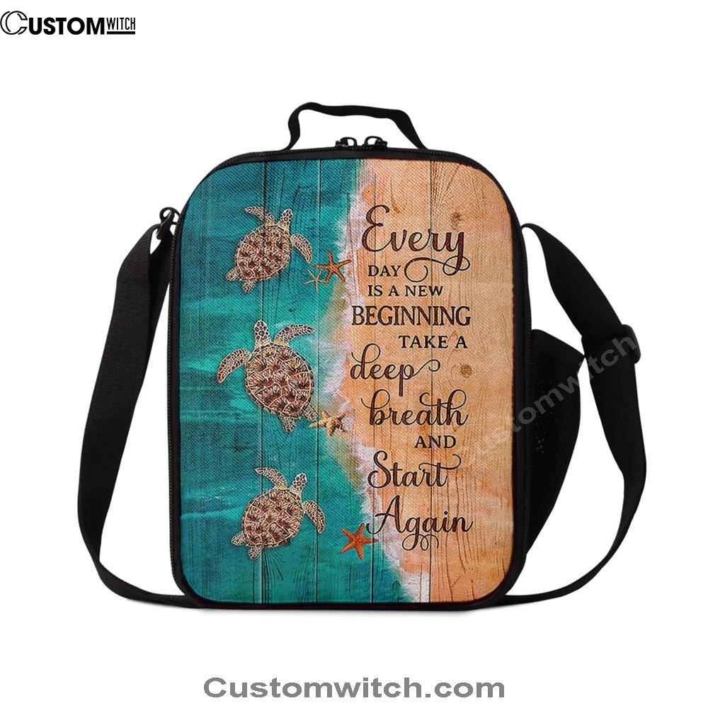 Sea Turtle Little Starfish To The Ocean I Go Lunch Bag - Gift For Turle Lover, Bible Verse Lunch Bag For Men And Women