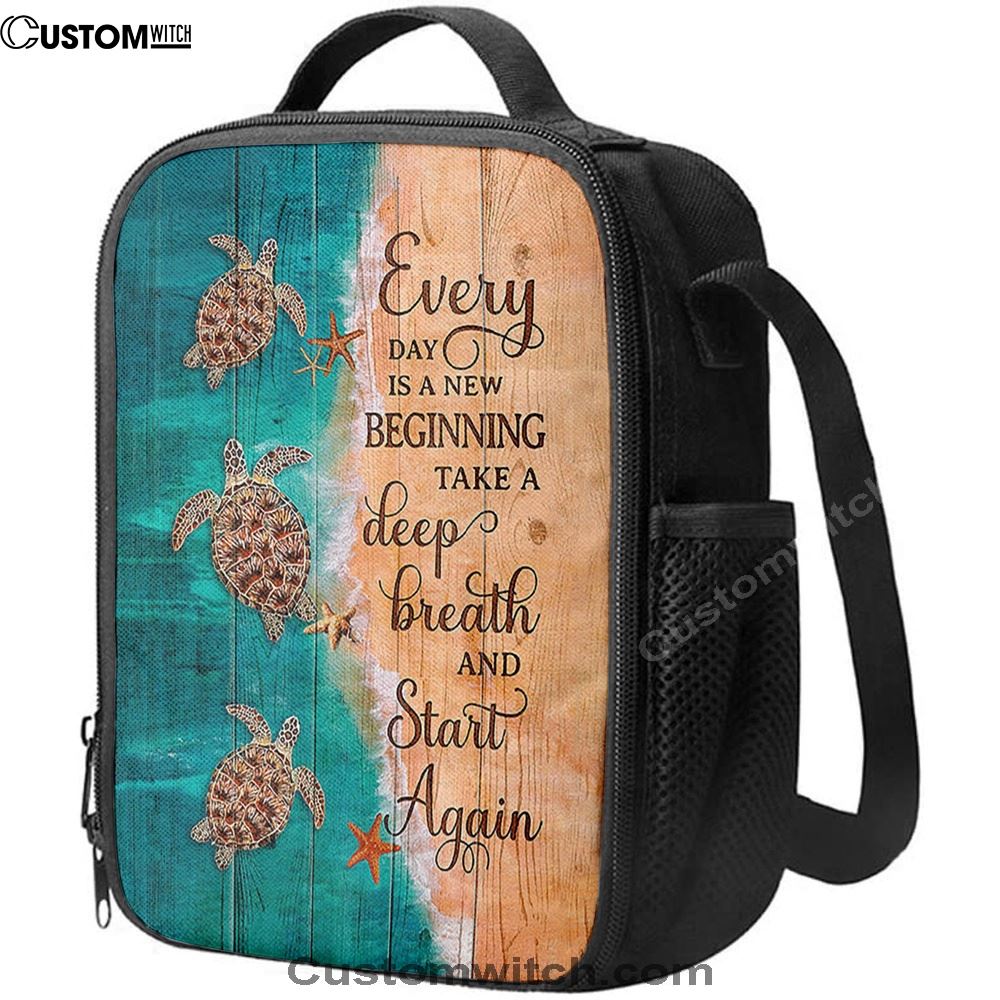Sea Turtle Little Starfish To The Ocean I Go Lunch Bag - Gift For Turle Lover, Bible Verse Lunch Bag For Men And Women
