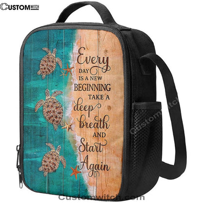 Sea Turtle Little Starfish To The Ocean I Go Lunch Bag - Gift For Turle Lover, Bible Verse Lunch Bag For Men And Women