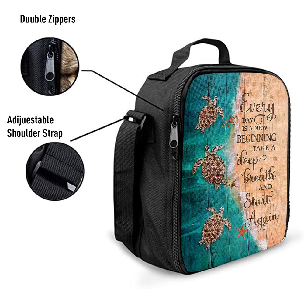Sea Turtle Little Starfish To The Ocean I Go Lunch Bag - Gift For Turle Lover, Bible Verse Lunch Bag For Men And Women