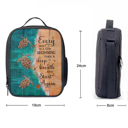 Sea Turtle Little Starfish To The Ocean I Go Lunch Bag - Gift For Turle Lover, Bible Verse Lunch Bag For Men And Women