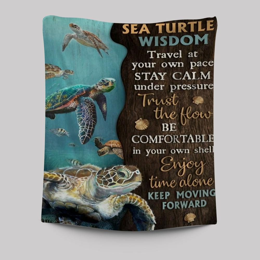 Sea Turtle Ocean World Keep Moving Forward Tapestry