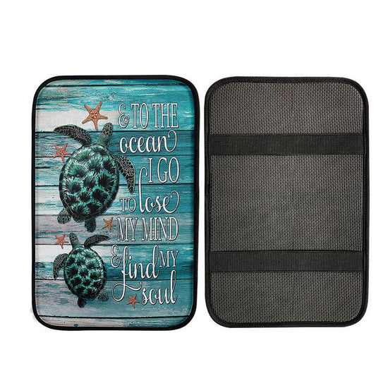 Sea Turtle Starfish Everyday Is A New Beginning Car Center Console Cover - Gift For Turle Lover, Religious Car Interior Accessories