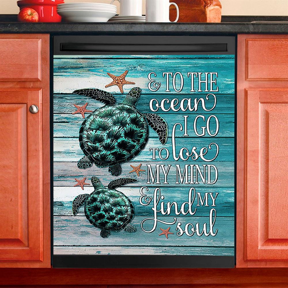 Sea Turtle Starfish Everyday Is A New Beginning Dishwasher Cover, Christian Dishwasher Wrap, Gift For Turle Lover
