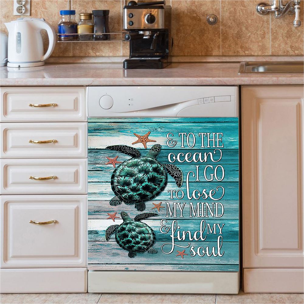 Sea Turtle Starfish Everyday Is A New Beginning Dishwasher Cover, Christian Dishwasher Wrap, Gift For Turle Lover