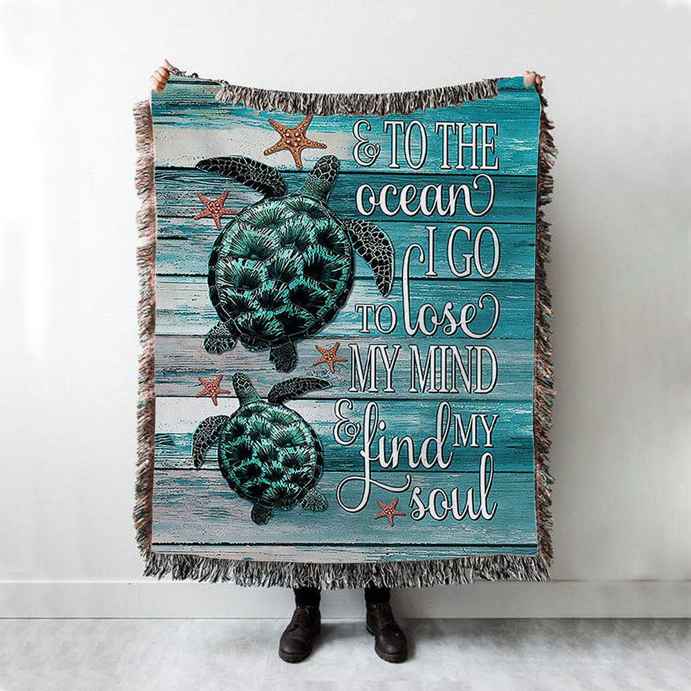 Sea Turtle Starfish Everyday Is A New Beginning Woven Throw Blanket - Christian Boho Blanket - Gift For Turle Lover