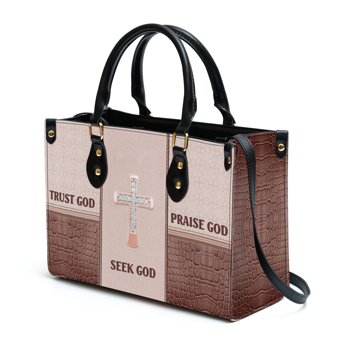 Seek God Trust God Praise God Gorgeous Leather Handbag, Religious Gifts For Women, Women Pu Leather Bag