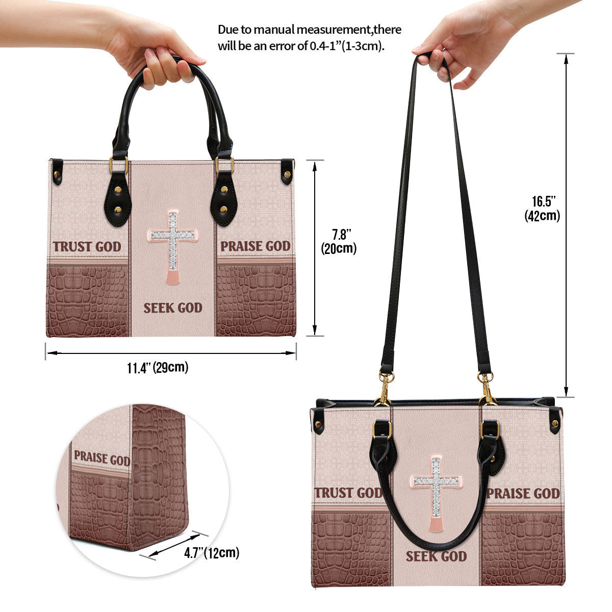 Seek God Trust God Praise God Gorgeous Leather Handbag, Religious Gifts For Women, Women Pu Leather Bag