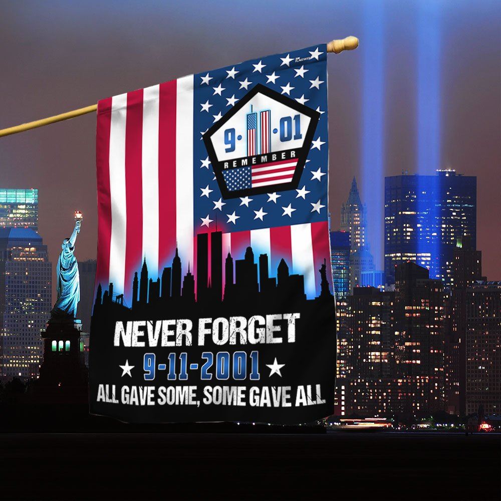 September 11th Never Forget, All Gave Some 911 Memorial American Pentagon Flag, Christian Flag, Scripture Flag, Garden Banner