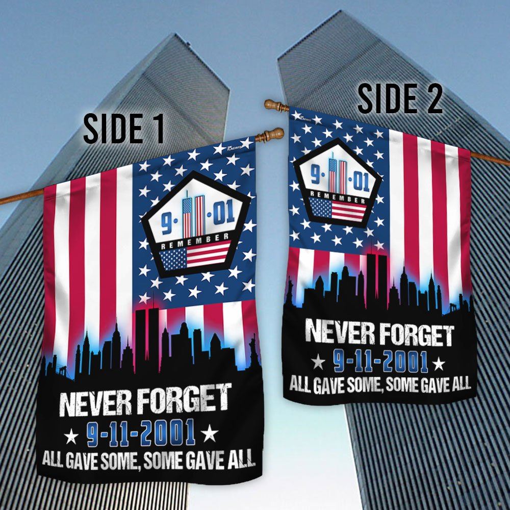 September 11th Never Forget, All Gave Some 911 Memorial American Pentagon Flag, Christian Flag, Scripture Flag, Garden Banner