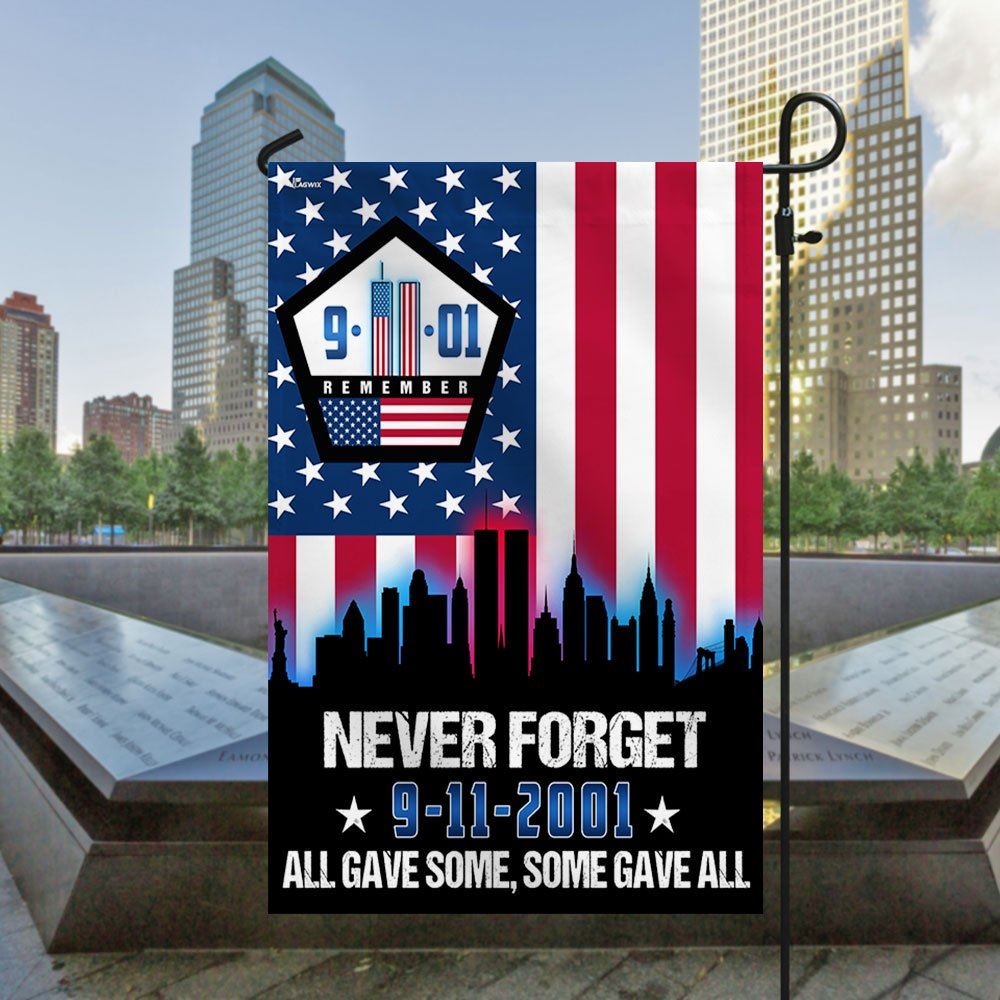 September 11th Never Forget, All Gave Some 911 Memorial American Pentagon Flag, Christian Flag, Scripture Flag, Garden Banner