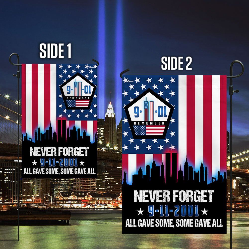 September 11th Never Forget, All Gave Some 911 Memorial American Pentagon Flag, Christian Flag, Scripture Flag, Garden Banner