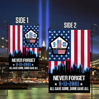 September 11th Never Forget, All Gave Some 911 Memorial American Pentagon Flag, Christian Flag, Scripture Flag, Garden Banner