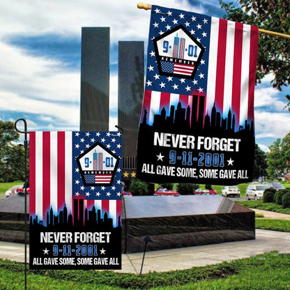 September 11th Never Forget, All Gave Some 911 Memorial American Pentagon Flag, Christian Flag, Scripture Flag, Garden Banner