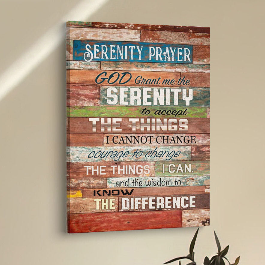 Serenity Prayer - Christian Decor Canvas Prints - Bible Verse Wall Decor - Scripture Wall Art