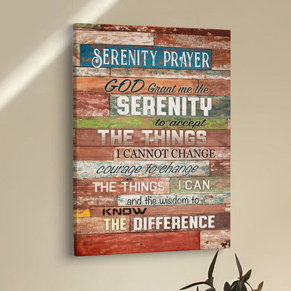 Serenity Prayer - Christian Decor Canvas Prints - Bible Verse Wall Decor - Scripture Wall Art