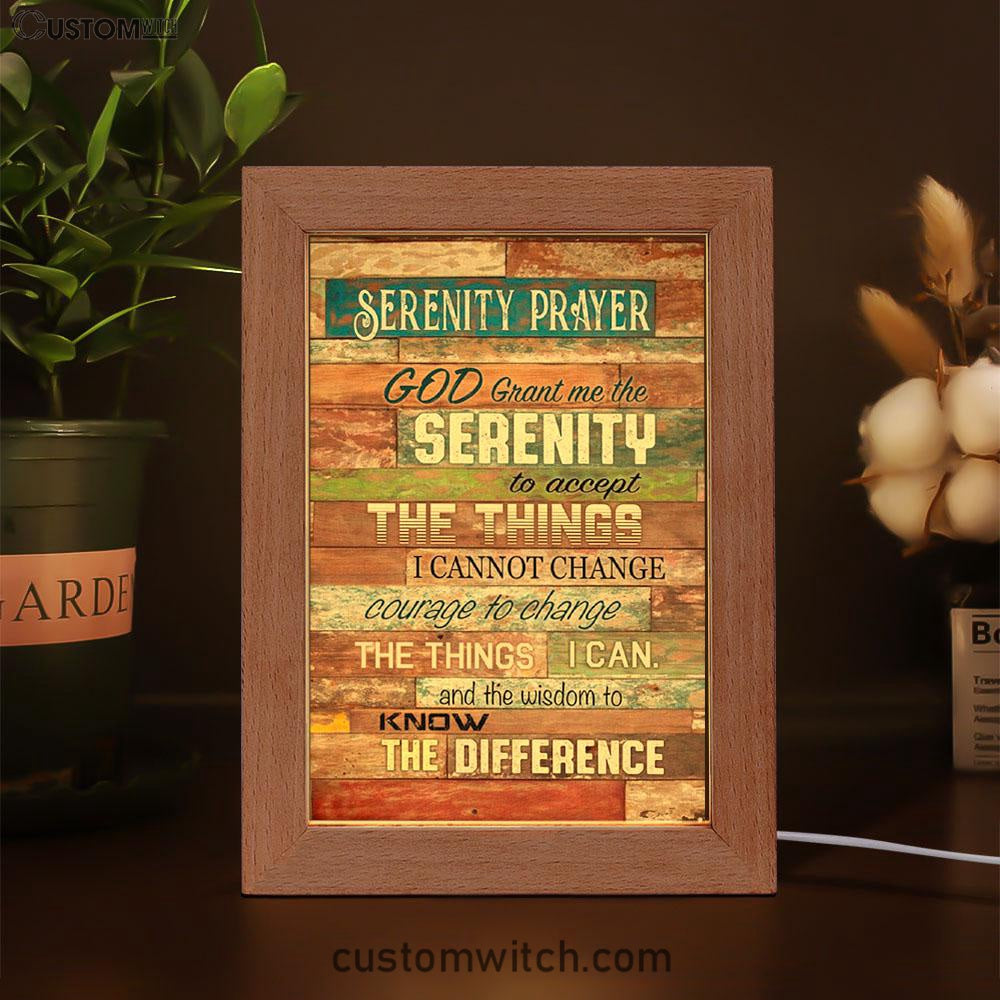 Serenity Prayer - Christian Decor Frame Lamp Prints - Bible Verse Decor - Scripture Art
