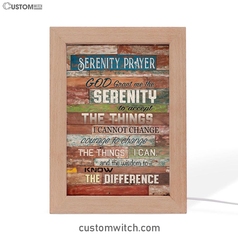 Serenity Prayer - Christian Decor Frame Lamp Prints - Bible Verse Decor - Scripture Art