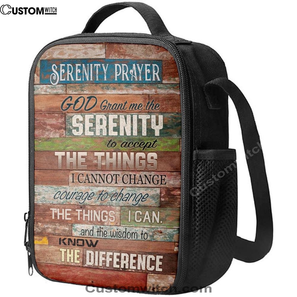Serenity Prayer - Christian Decor Lunch Bags, Bible Verse Lunch Bag For Men And Women