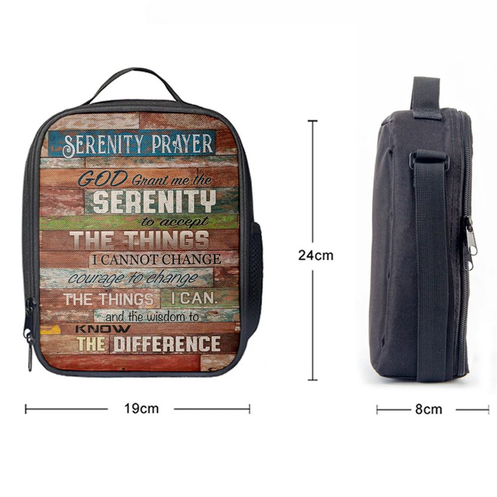 Serenity Prayer - Christian Decor Lunch Bags, Bible Verse Lunch Bag For Men And Women