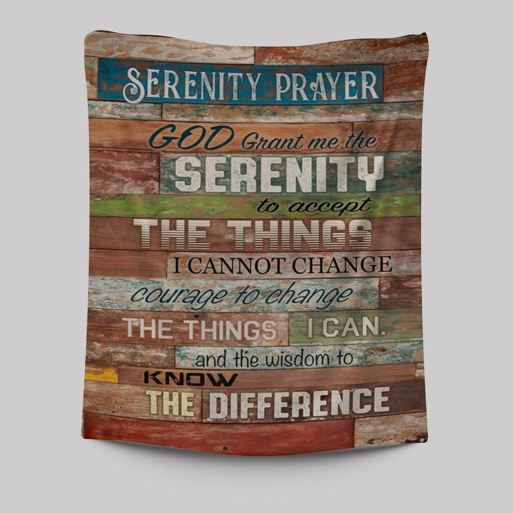 Serenity Prayer - Christian Decor Tapestry Prints - Bible Verse Wall Decor - Scripture Wall Art