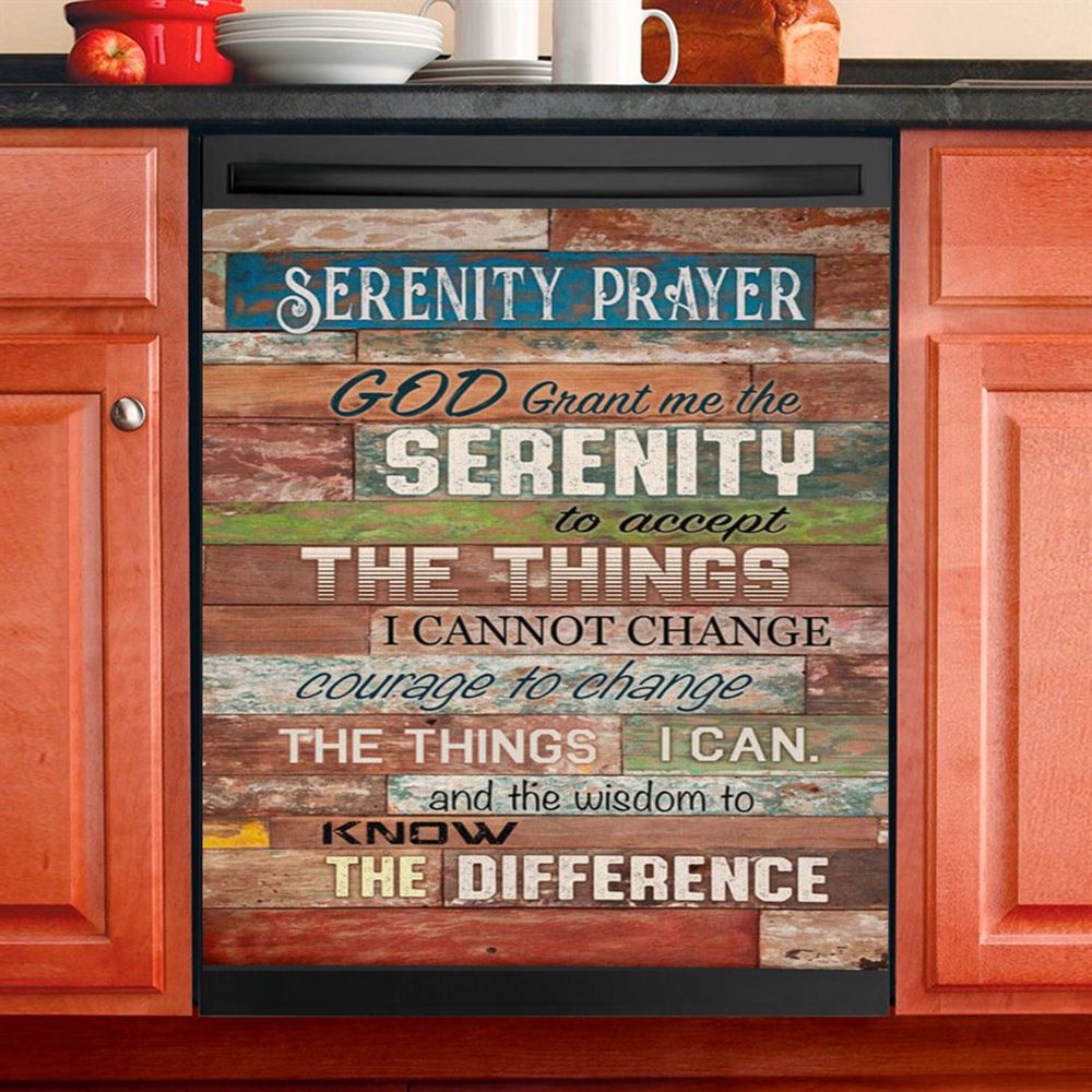 Serenity Prayer Christian Decor Dishwasher Cover, Bible Verse Dishwasher Wrap, Scripture Kitchen Decoration