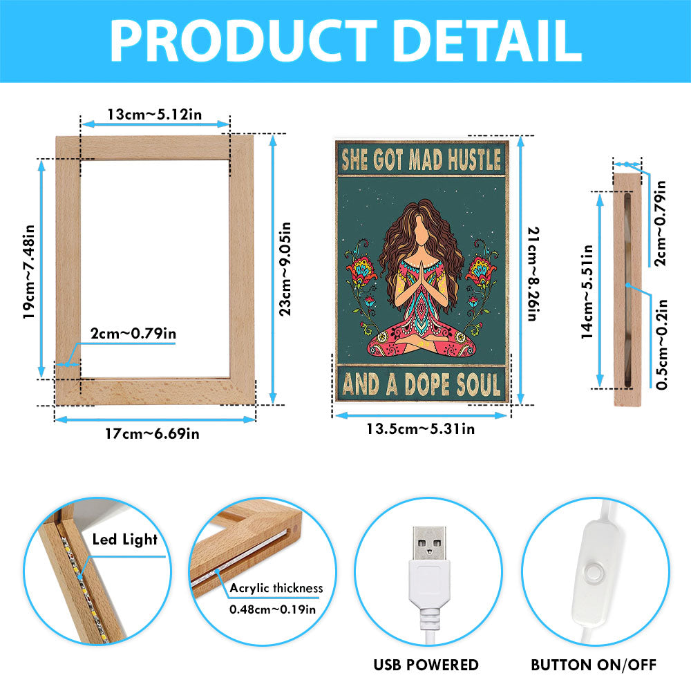 She Got Mad Hustle And A Dope Soul Frame Lamp Art - Room Decor For Teen Girls