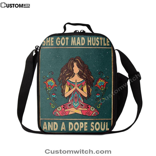 She Got Mad Hustle And A Dope Soul Lunch Bag - Room Decor For Teen Girls, Bible Verse Lunch Bag For Men And Women