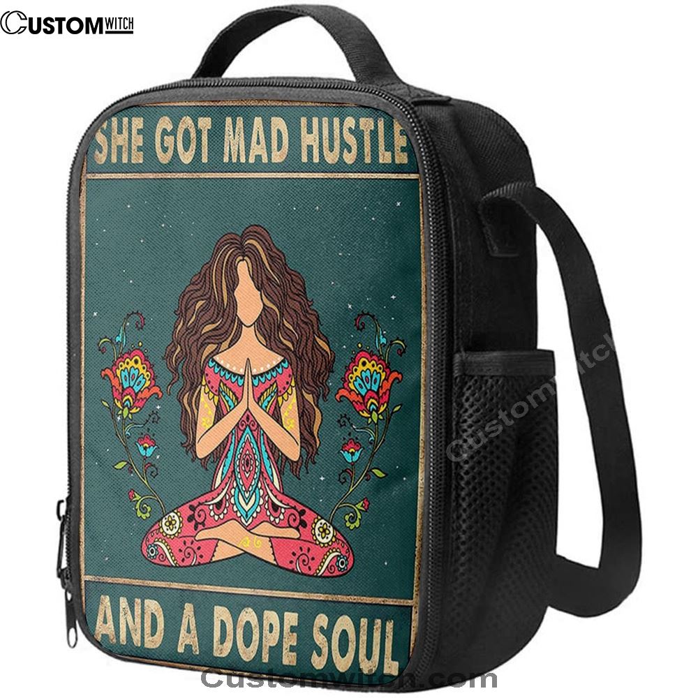 She Got Mad Hustle And A Dope Soul Lunch Bag - Room Decor For Teen Girls, Bible Verse Lunch Bag For Men And Women