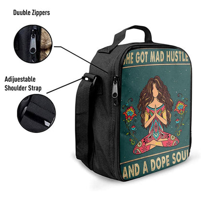 She Got Mad Hustle And A Dope Soul Lunch Bag - Room Decor For Teen Girls, Bible Verse Lunch Bag For Men And Women