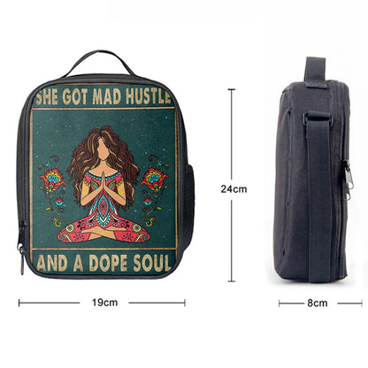 She Got Mad Hustle And A Dope Soul Lunch Bag - Room Decor For Teen Girls, Bible Verse Lunch Bag For Men And Women