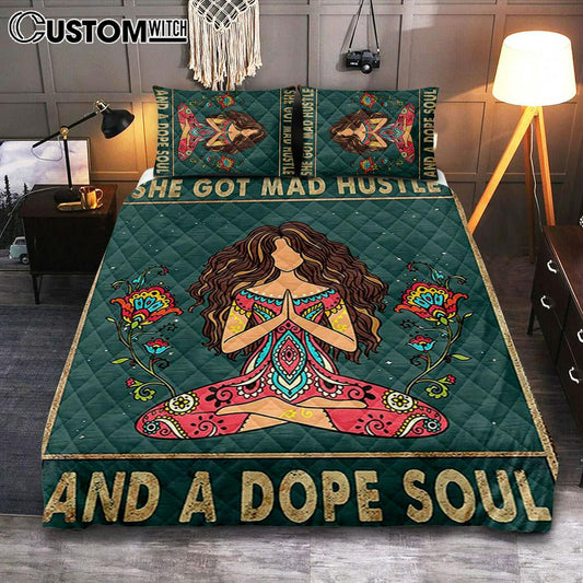She Got Mad Hustle And A Dope Soul Quilt Bedding Set Bedroom - Room Decor For Teen Girls