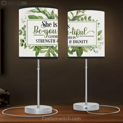 She Is Beyoutiful Clothed In Strength & Dignity Lamb Gift Table Lamb - Christian Lamb Gift Decor - Scripture Table Lamb Prints