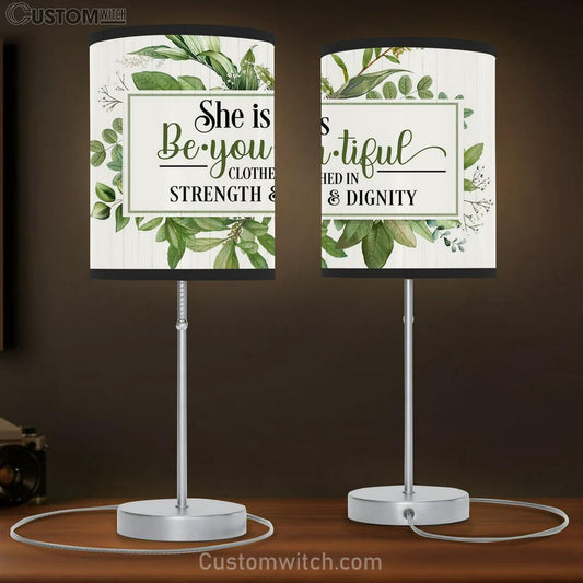 She Is Beyoutiful Clothed In Strength & Dignity Lamb Gift Table Lamb - Christian Lamb Gift Decor - Scripture Table Lamb Prints