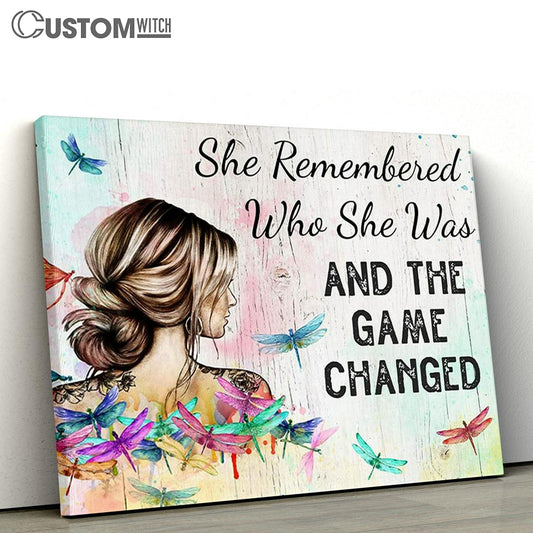 She Remembered Who She Was And The Game Changed Canvas Prints - Boho Decoration Poster For Girls, Teens