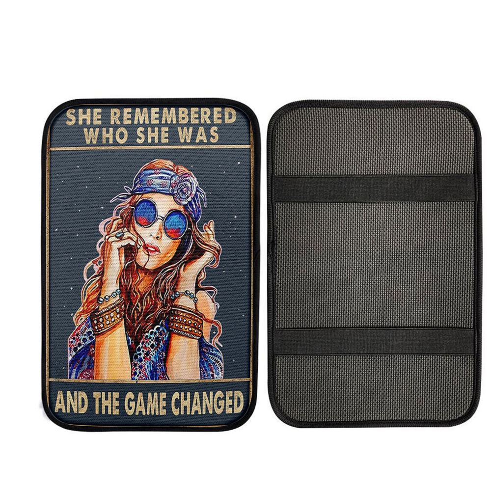 She Remembered Who She Was And The Game Changed Car Armrest Pad - Encouragement Gifts For Women - Girls Teens Bedroom