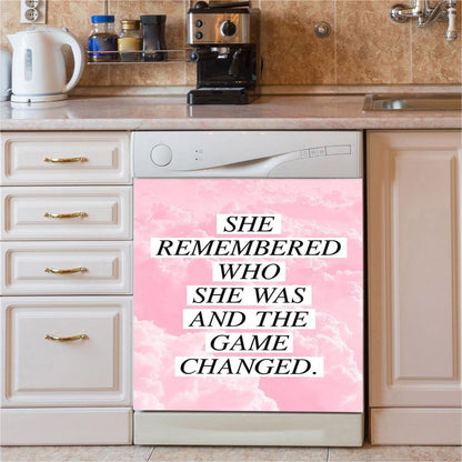 She Remembered Who She Was And The Game Changed Dishwasher Cover, Encouragement Best Friend Gift For Teens, Women, Girls, Bff