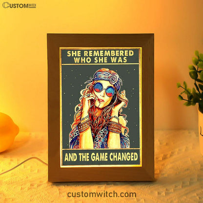 She Remembered Who She Was And The Game Changed Frame Lamp - Encouragement Gifts For Women - Girls Teens Bedroom Decor