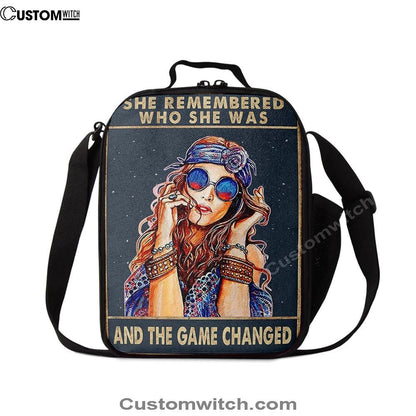 She Remembered Who She Was And The Game Changed Lunch Bag - Encouragement Gifts For Women