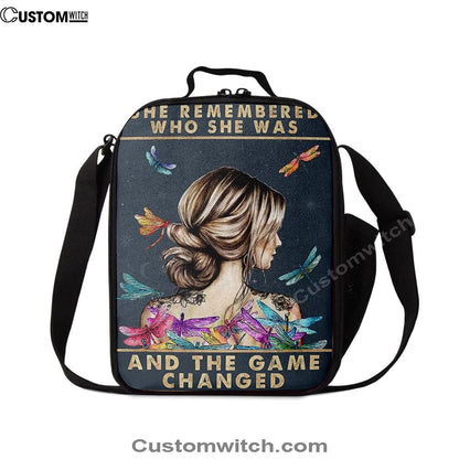 She Remembered Who She Was And The Game Changed Lunch Bag - Encouragement Gifts For Womens